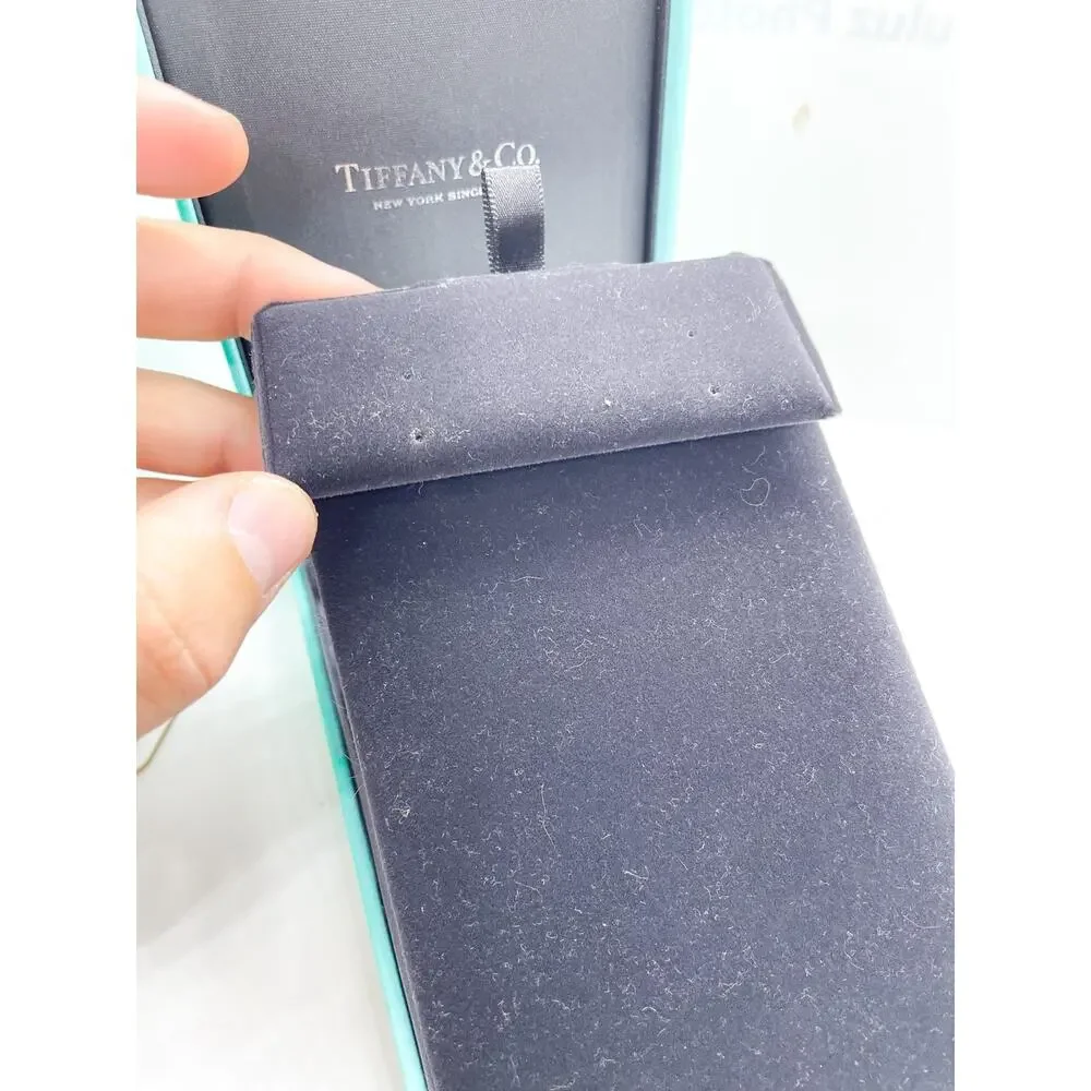 Tiffany & Co. Blue Leather Necklace & Earrings Holder Case Display Box